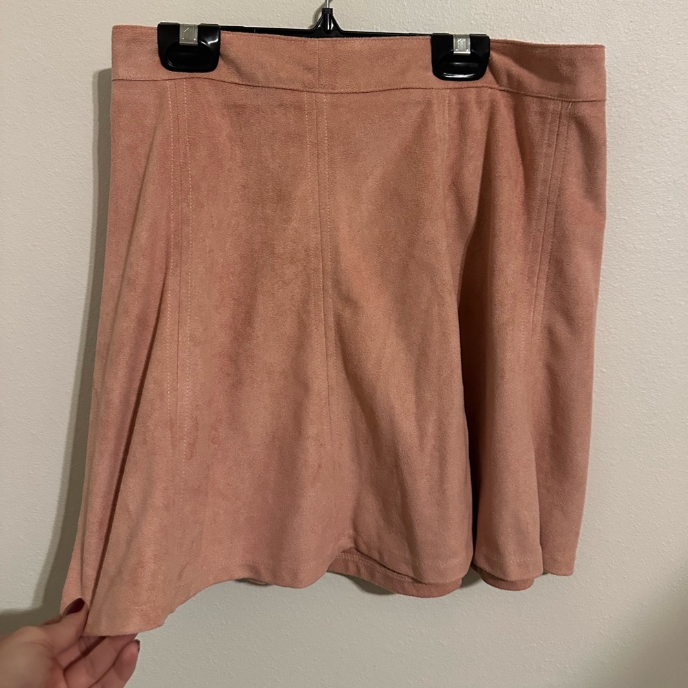 PINK SUEDE SKIRT